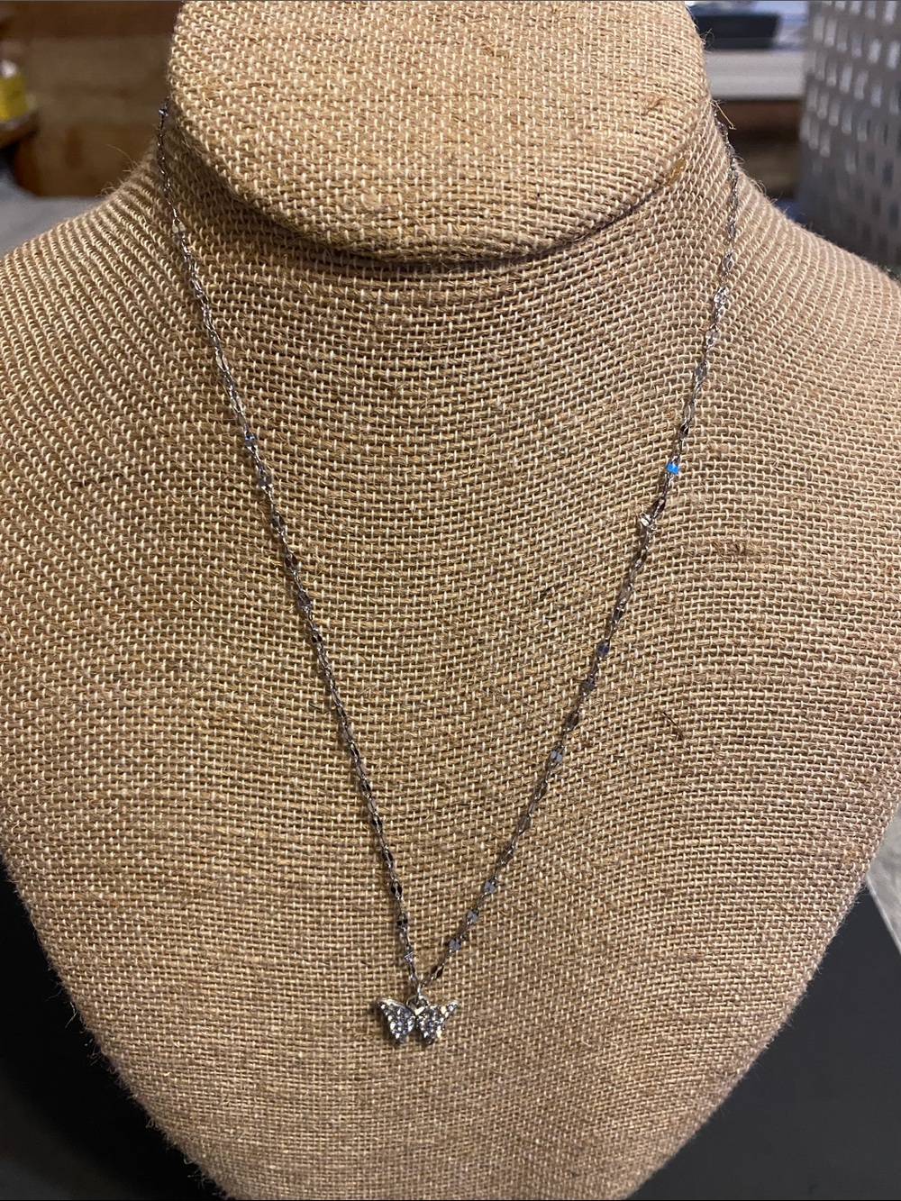 Silver Butterfly Pendant Necklace - Women Jewelry